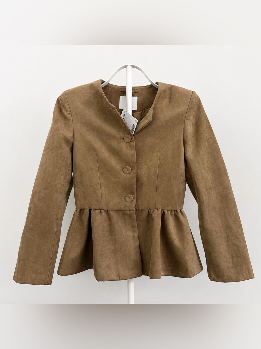 Peplum Faux-Suede Jacket, blazer